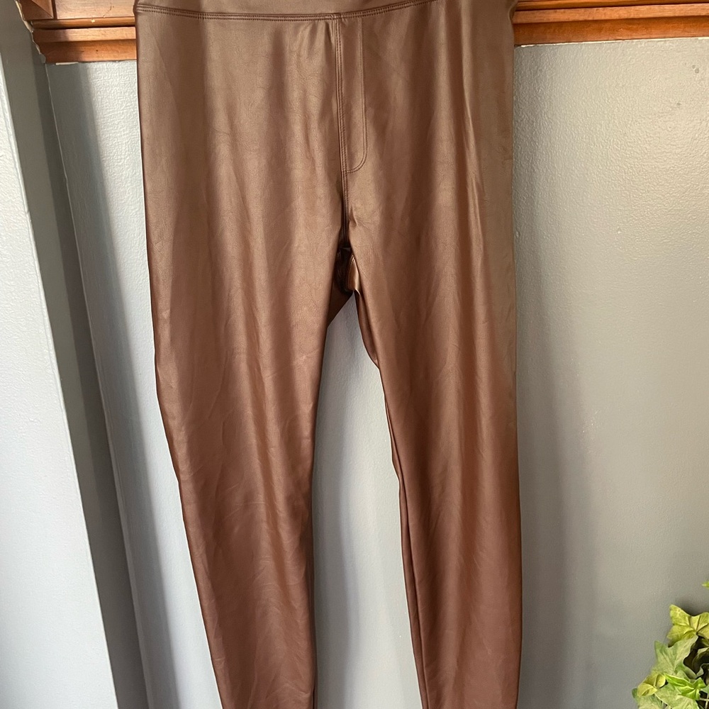 Aerie Chocolate Faux Leather Leggings NWT
